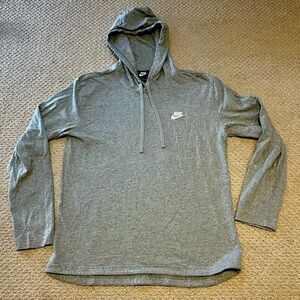 Nike Grey Hooded Sweatshirt Hoodie Sportswear Large EUC